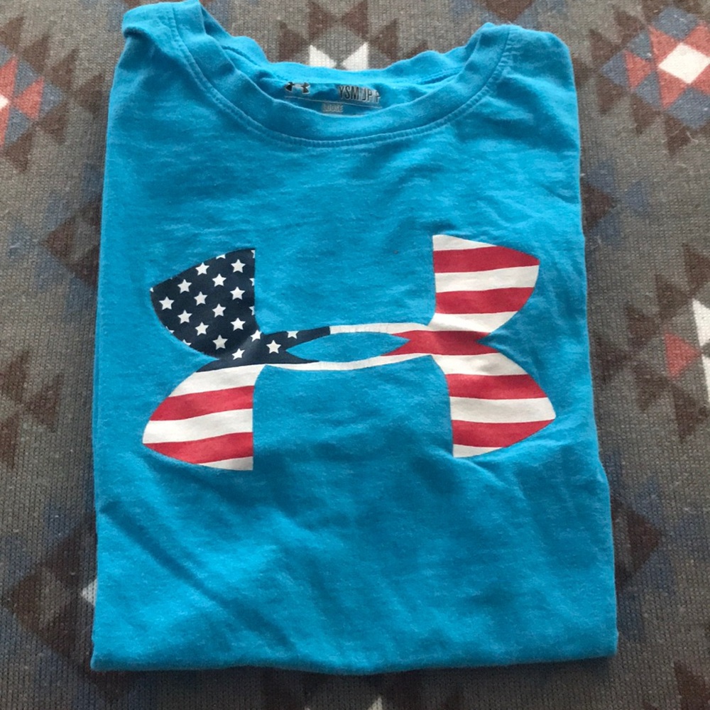 Boys American flag under amour logo T-shirt